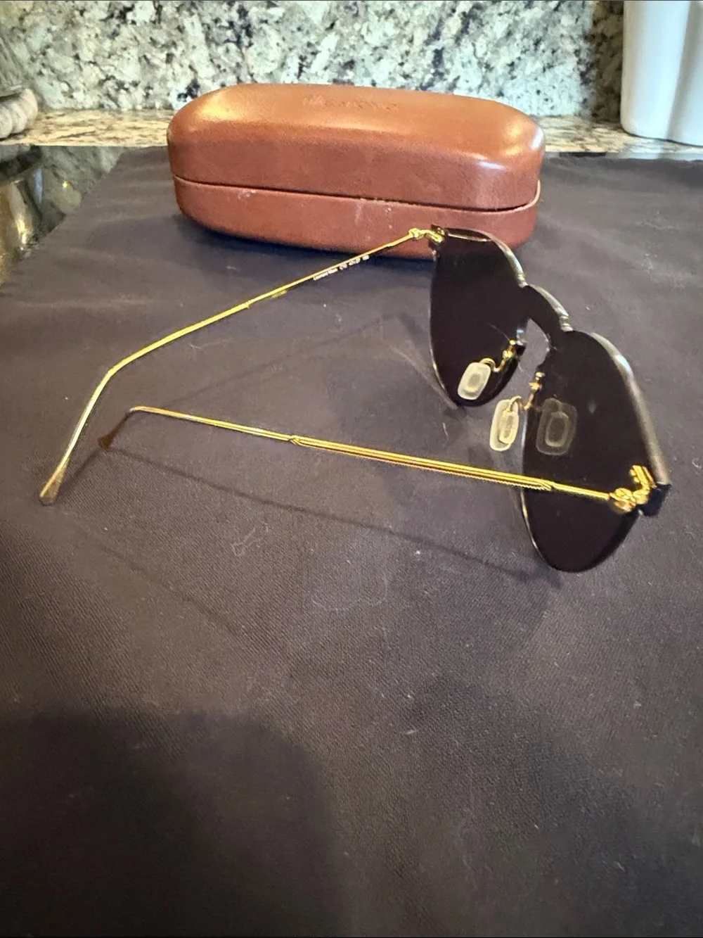 Illesteva Rimless Aviator Sunglasses in Blue-Green Mirror